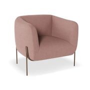 Belle Lounge Chair -Blush Pink Brushed Matt Bronze Legs gallery detail image