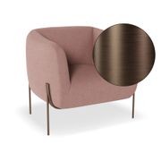 Belle Lounge Chair - Blush Pink - Matt Black Legs gallery detail image
