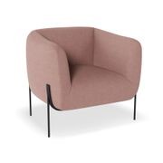 Belle Lounge Chair -Blush Pink Brushed Matt Bronze Legs gallery detail image