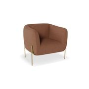 Belle Lounge Chair - Terracotta Rust - Brushed Matt Gold Legs gallery detail image