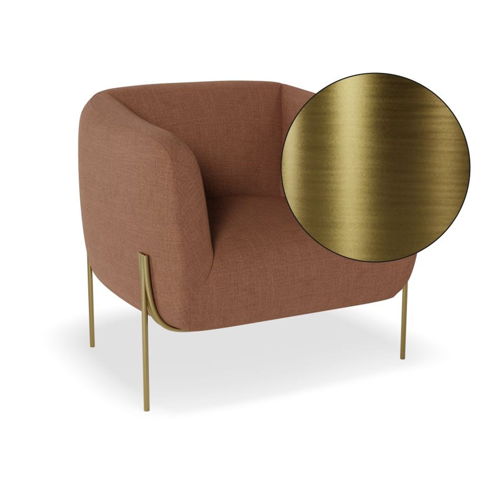 Belle Lounge Chair - Terracotta Rust - Matt Black Legs gallery detail image