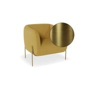 Belle Lounge Chair - Tuscan Yellow - Brushed Matt Gold Legs gallery detail image