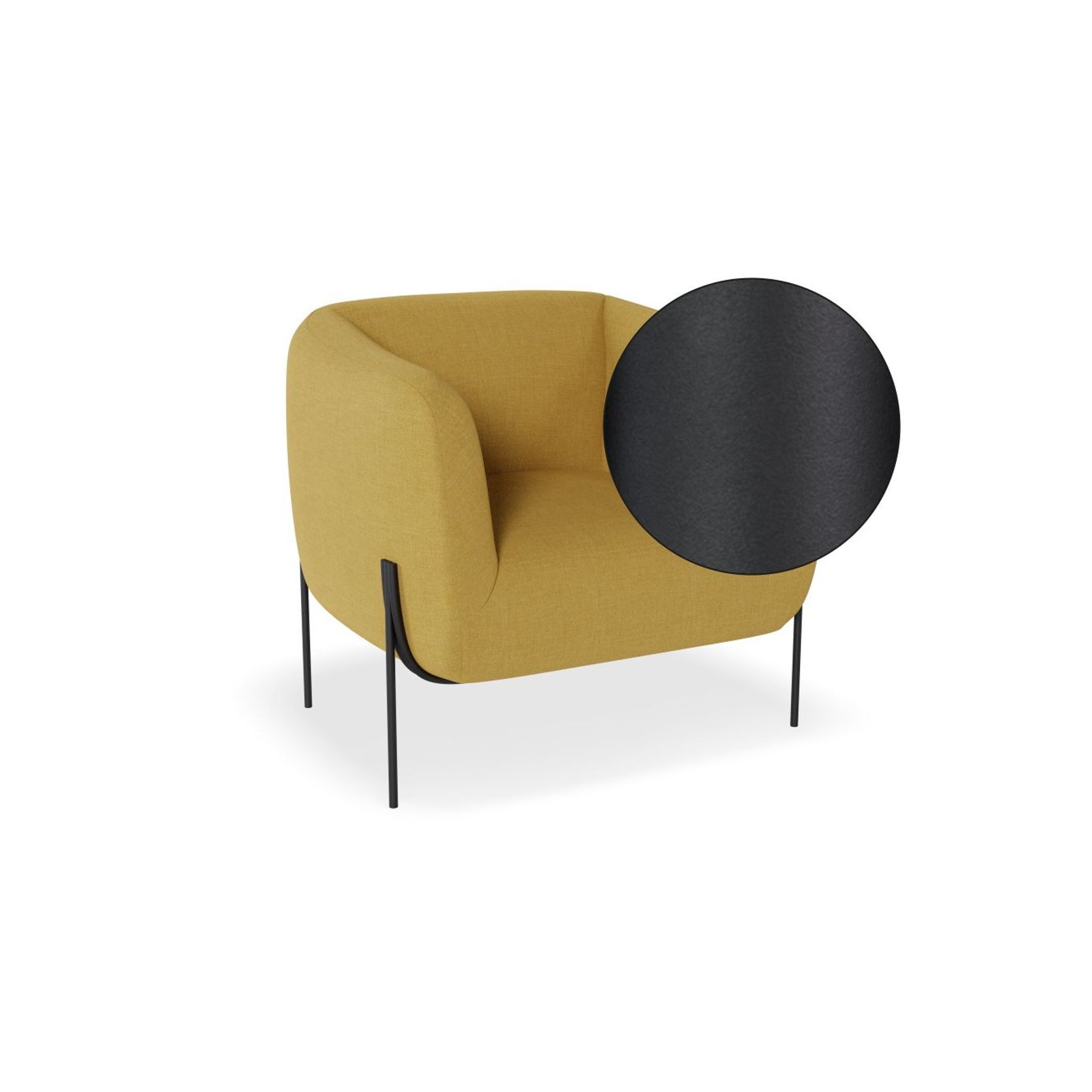 Belle Lounge Chair - Tuscan Yellow - Brushed Matt Bronze Legs gallery detail image