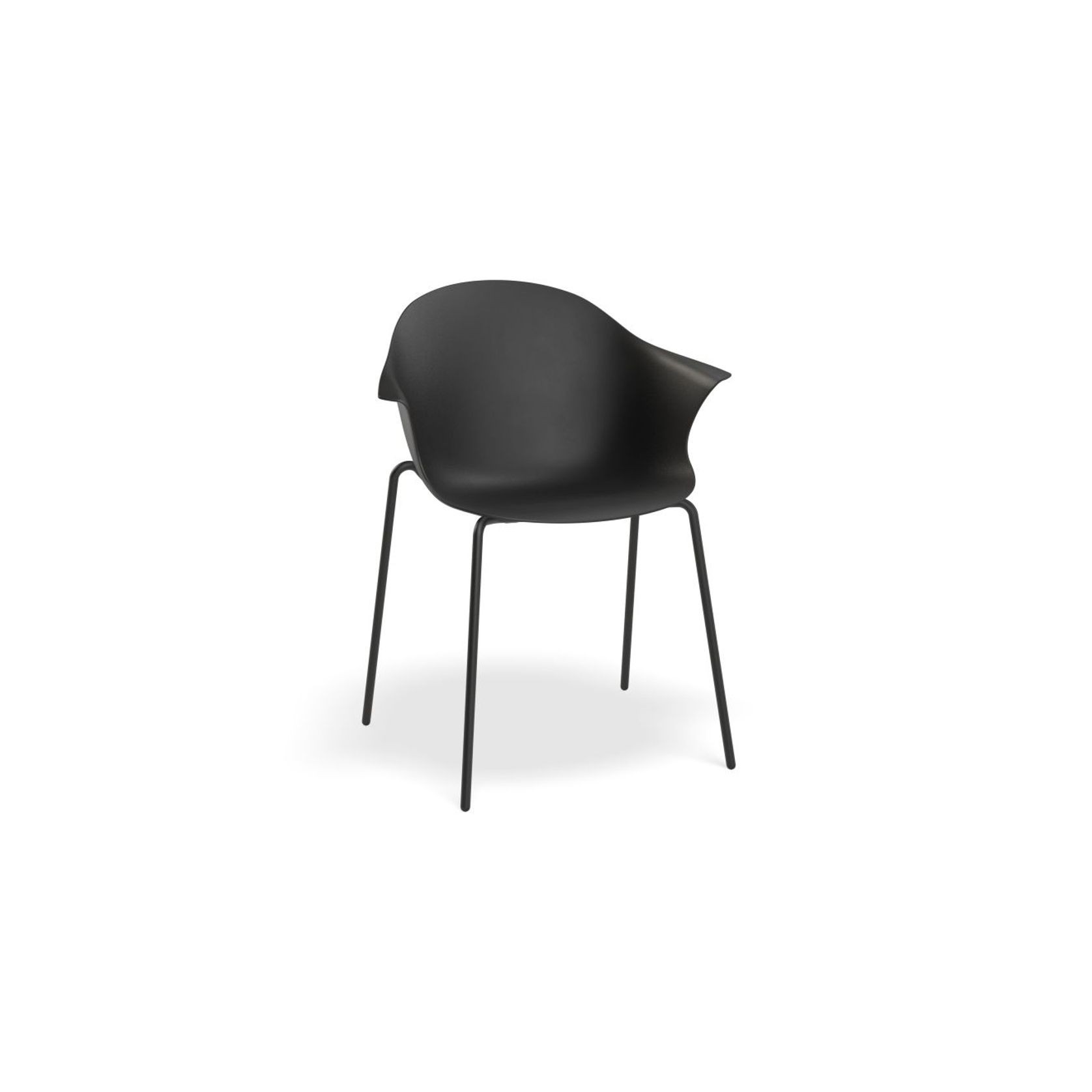 Pebble Armchair Black with Shell Seat - Natural Beechwood Base gallery detail image