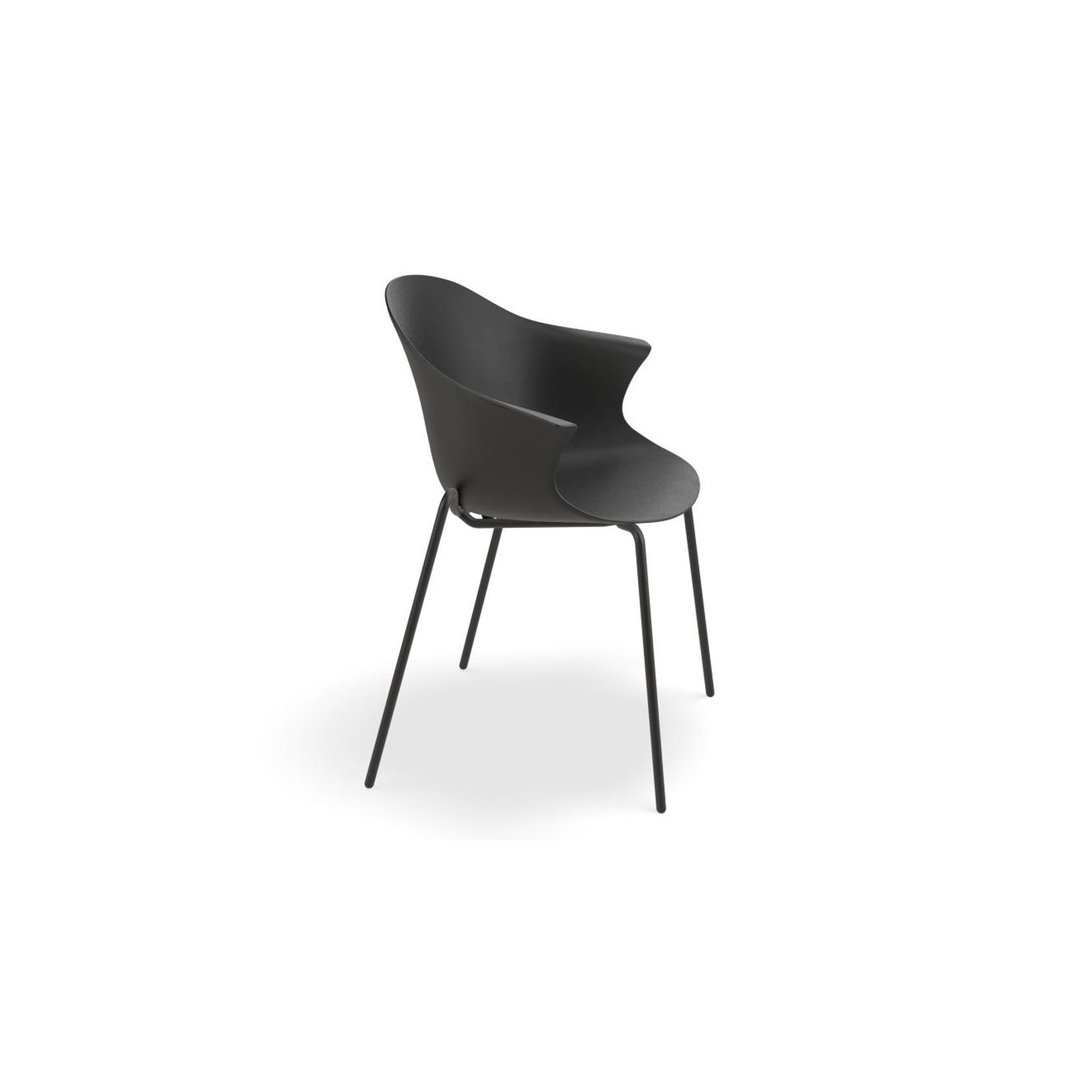 Pebble Armchair Black with Shell Seat - 4 Post Base gallery detail image