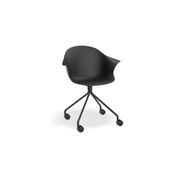 Pebble Armchair Black with Shell Seat - 4 Post Base gallery detail image