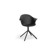 Pebble Armchair Black with Shell Seat - Pyramid Fixed Base gallery detail image