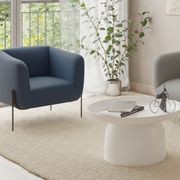 Belle Lounge Chair -Midnight Blue w Brushed Matt Bronze gallery detail image