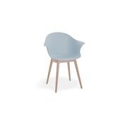 Pebble Armchair Pale Blue with Shell Seat - 4 Post Base with Black Legs gallery detail image