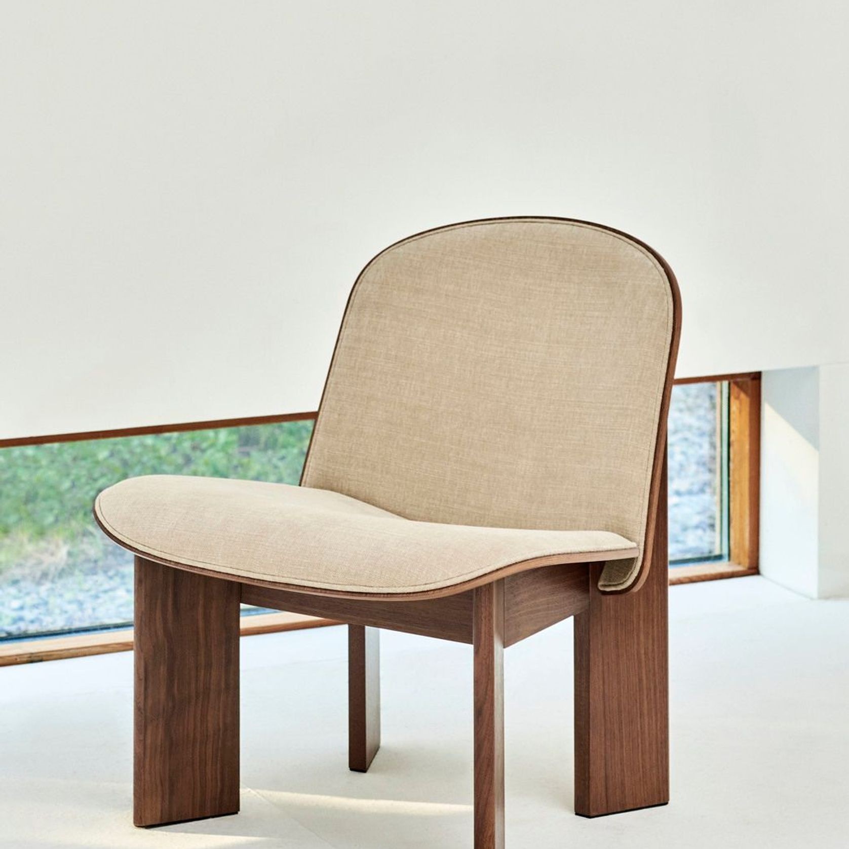 Chisel Lounge Chair Front Upholstered Walnut gallery detail image