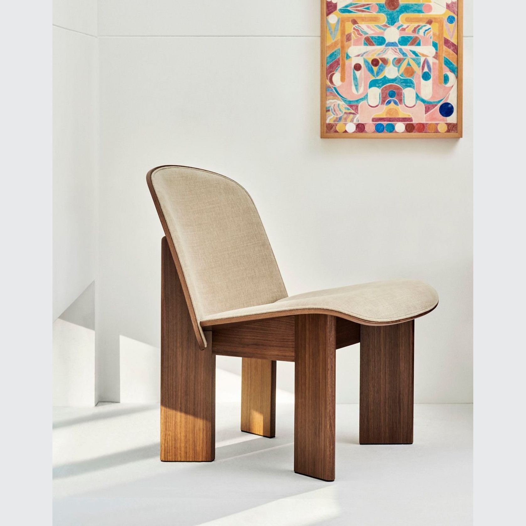 Chisel Lounge Chair Front Upholstered Walnut gallery detail image