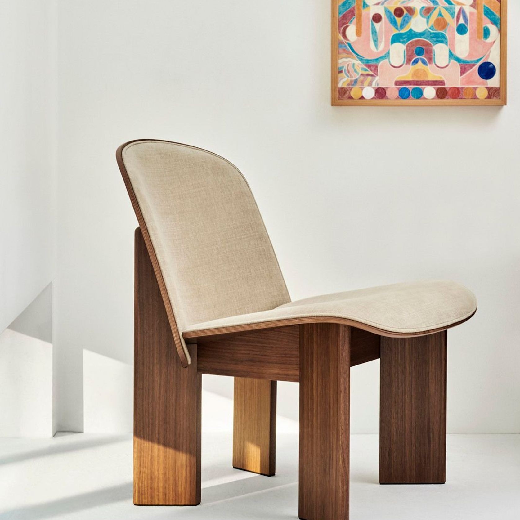 Chisel Lounge Chair Front Upholstered Walnut gallery detail image
