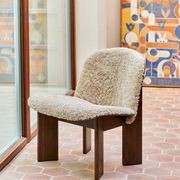 Chisel Lounge Chair Front Upholstered Walnut gallery detail image