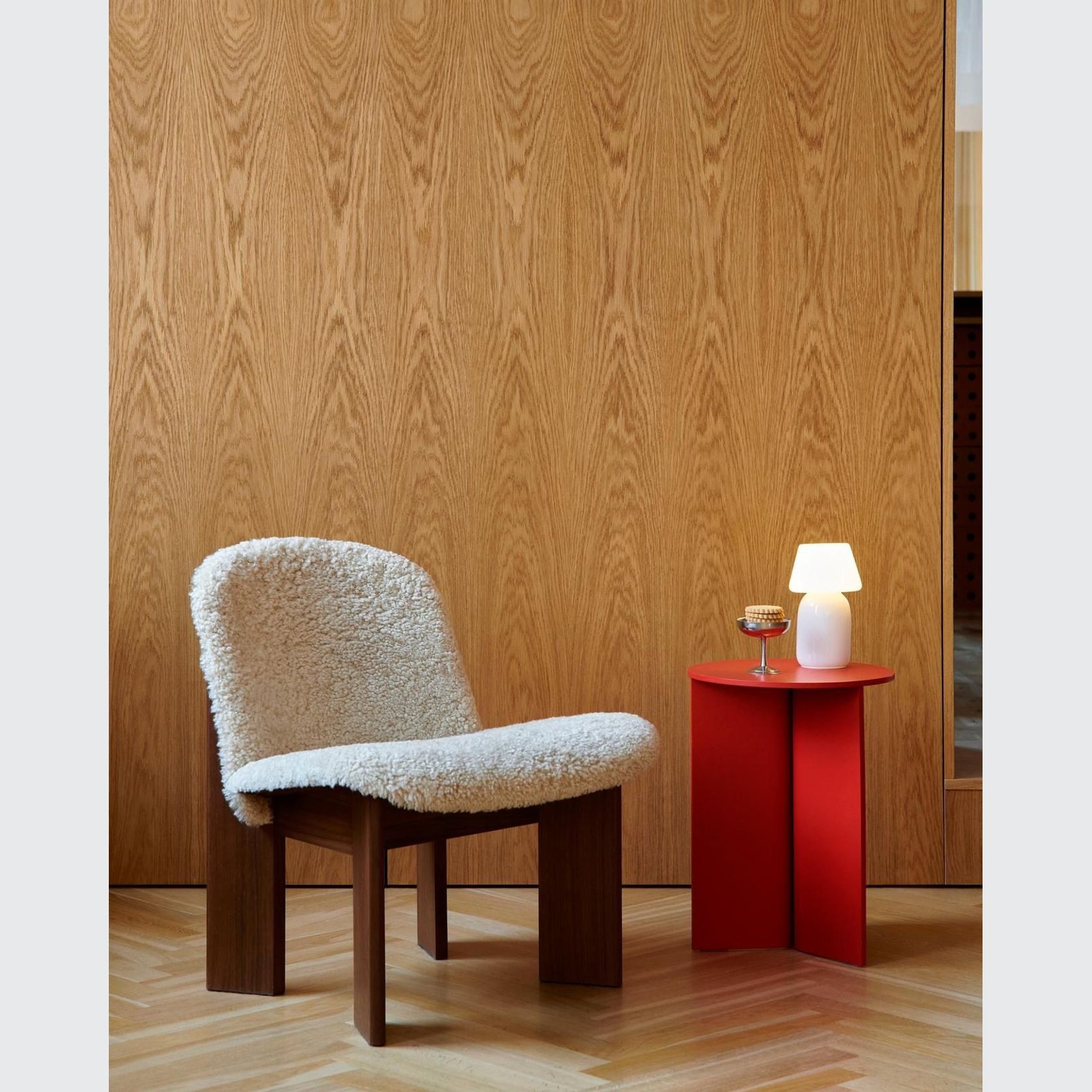 Chisel Lounge Chair Front Upholstered Walnut gallery detail image