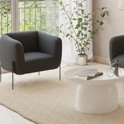 Belle Lounge Chair - Storm Grey -Brushed Matt Gold Legs gallery detail image