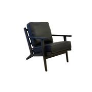 Lodge Armchair - Black Leather | Vintage Black Frame gallery detail image