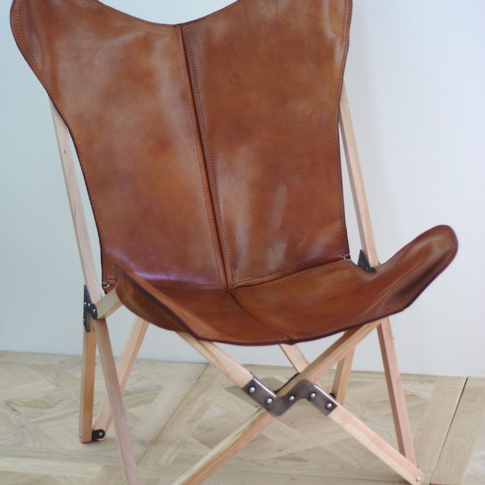 Palermo Folding Leather Chair gallery detail image