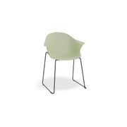 Pebble Armchair Mint Green with Shell Seat - 4 Post Base with Black Legs gallery detail image