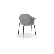 Pebble Armchair Grey with Shell Seat - 4 Post Base with Black Legs gallery detail image