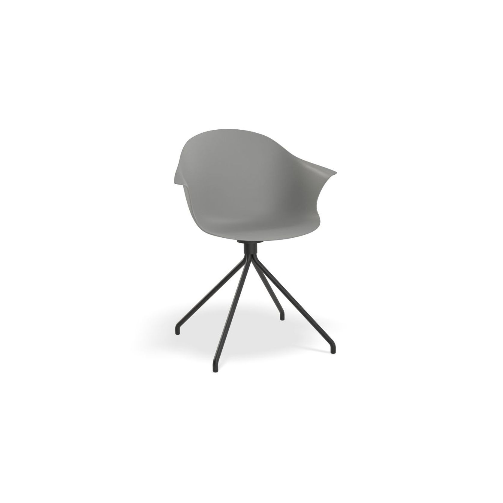Pebble Armchair Grey with Shell Seat - Sled Base with White Legs gallery detail image