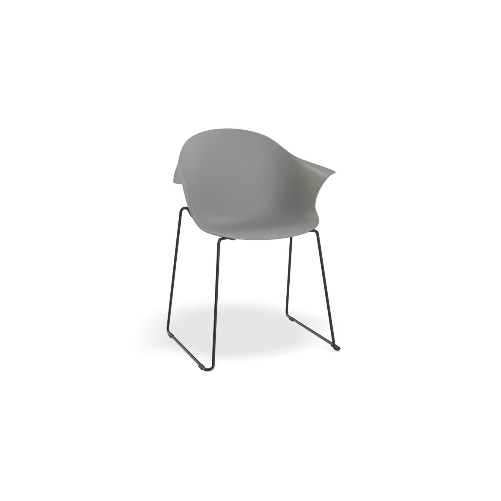 Pebble Armchair Grey with Shell Seat - Swivel Base with Castors gallery detail image
