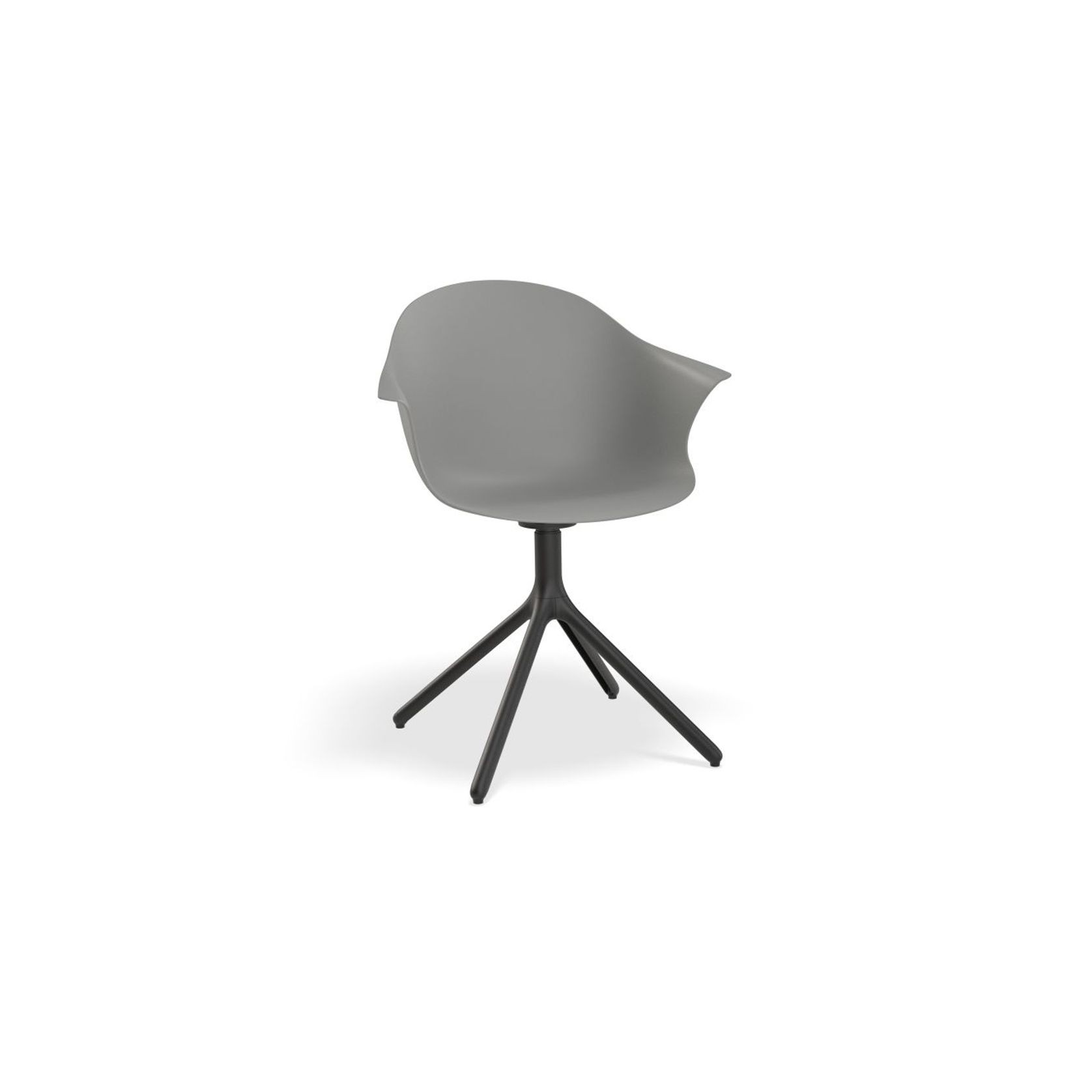 Pebble Armchair Grey with Shell Seat - Swivel Base gallery detail image