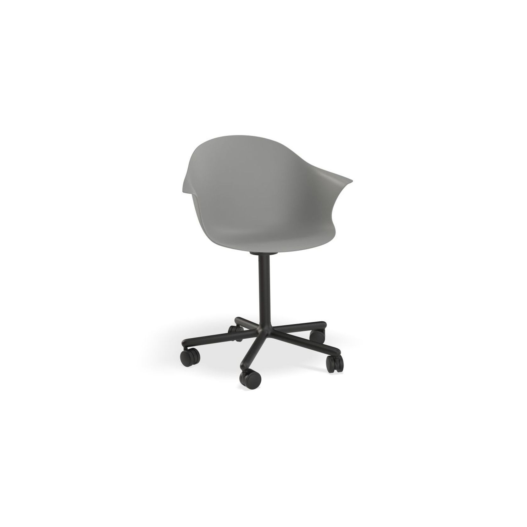 Pebble Armchair Grey with Shell Seat - Sled Base with Black Legs gallery detail image