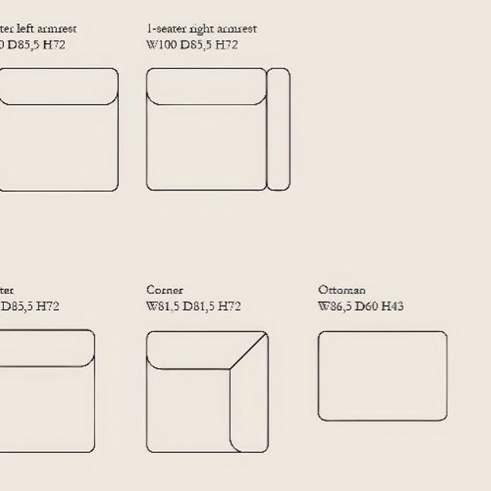 Atticus Modular Sofa Sections gallery detail image