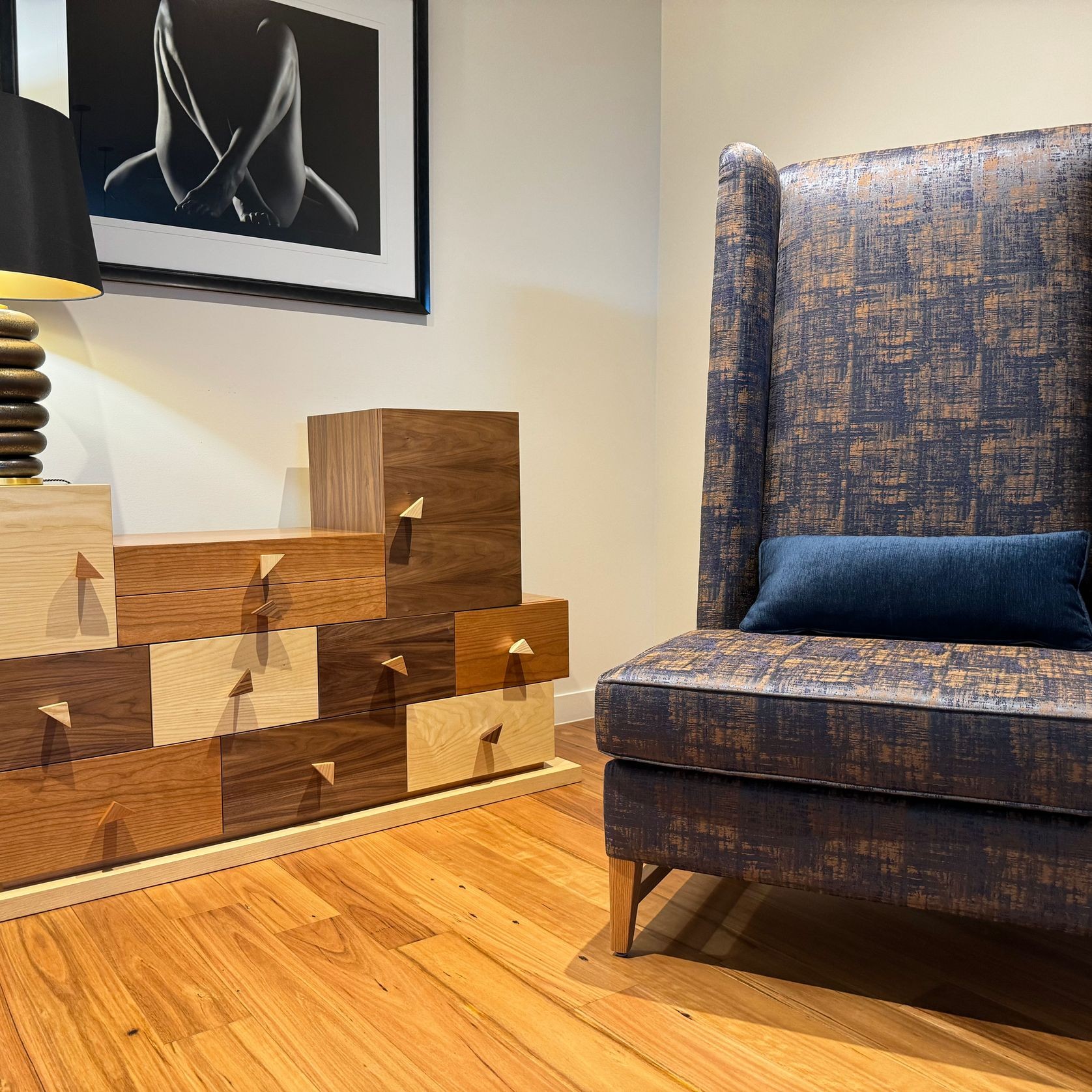 Mid Century Modern Feature Wingback Chair gallery detail image