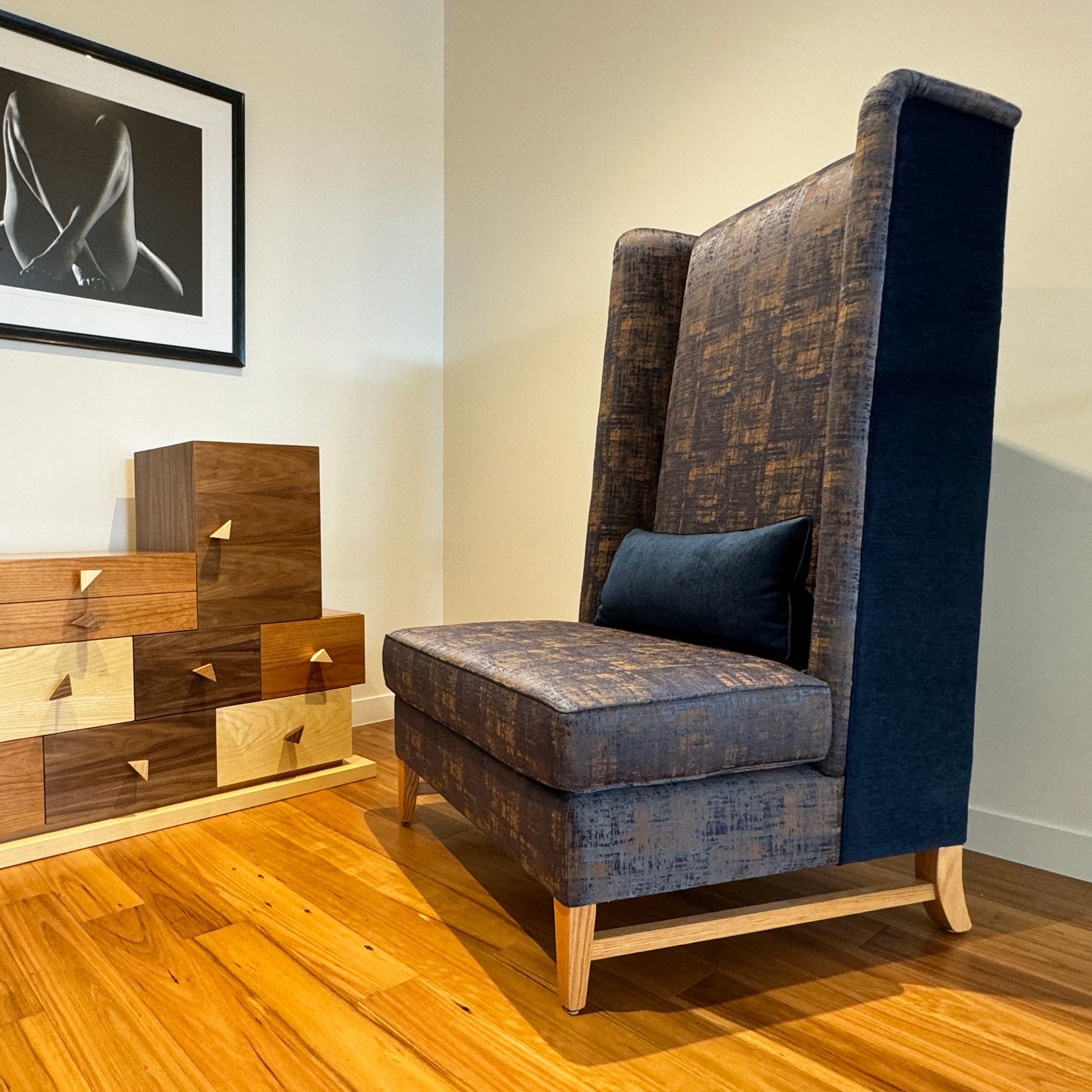 Mid Century Modern Feature Wingback Chair gallery detail image