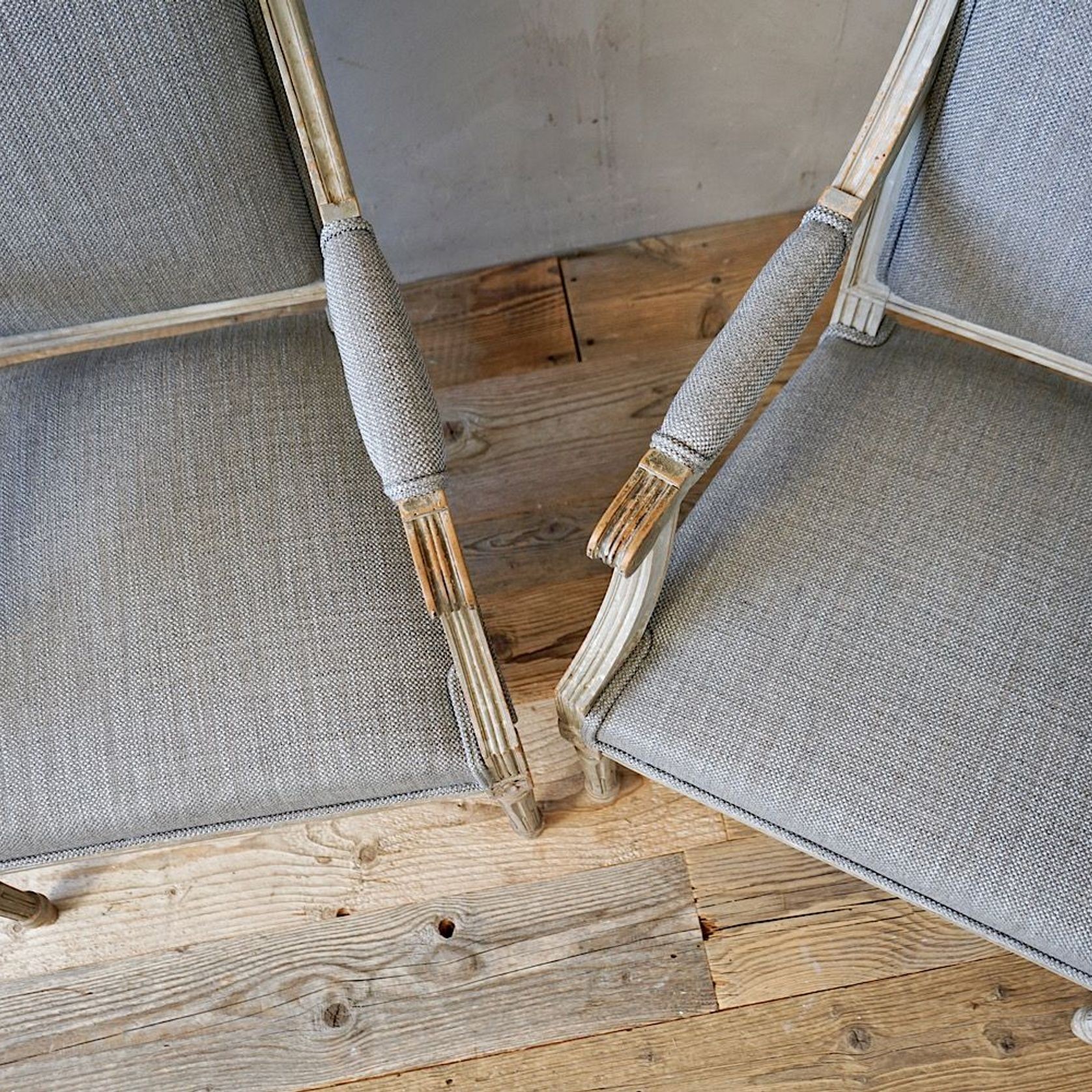 French Louis XVI Painted Armchairs (Pair) gallery detail image