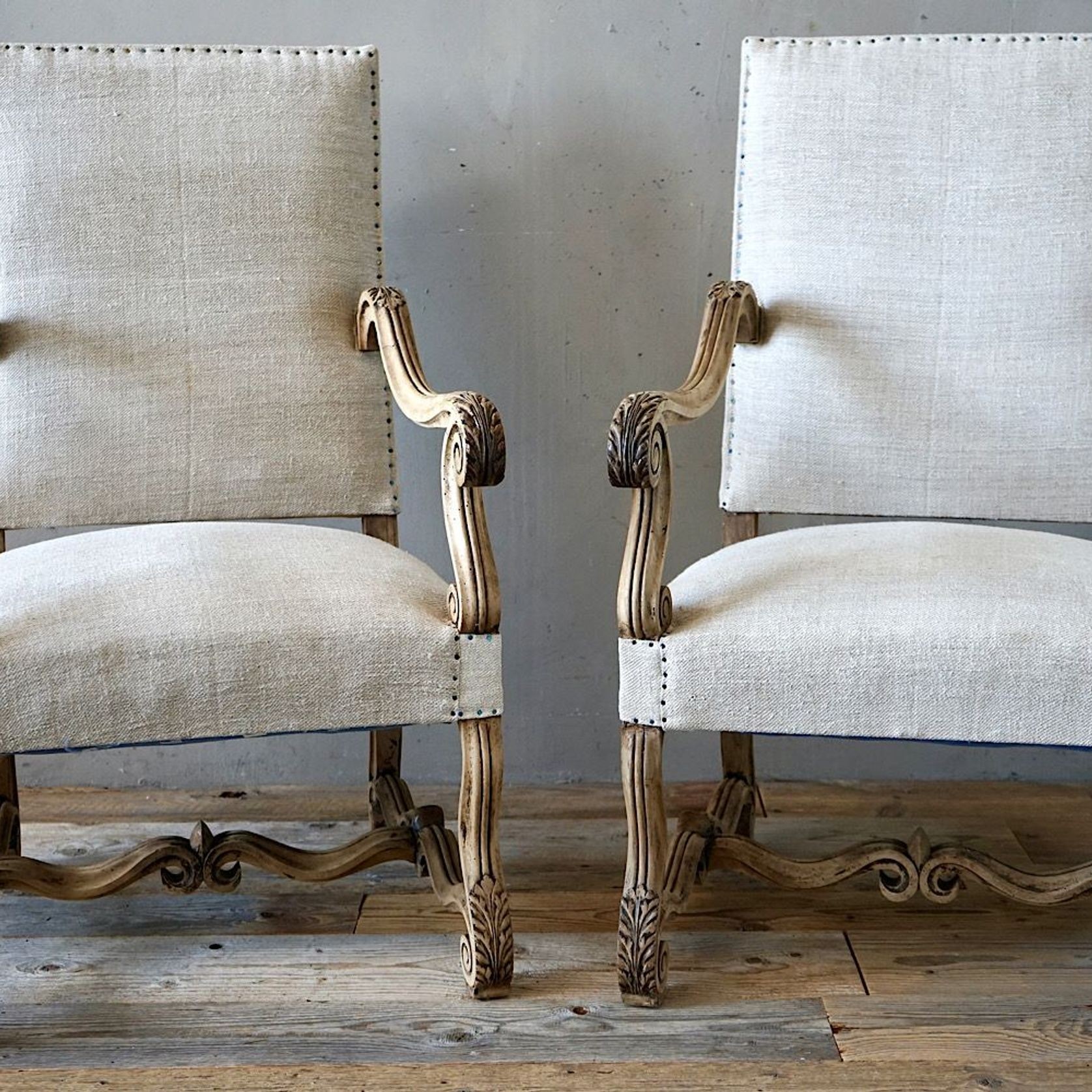 French Louis XIV Armchairs (Pair) gallery detail image