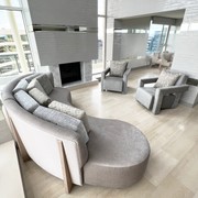 Mid Century Minimalist Curved Sofa gallery detail image