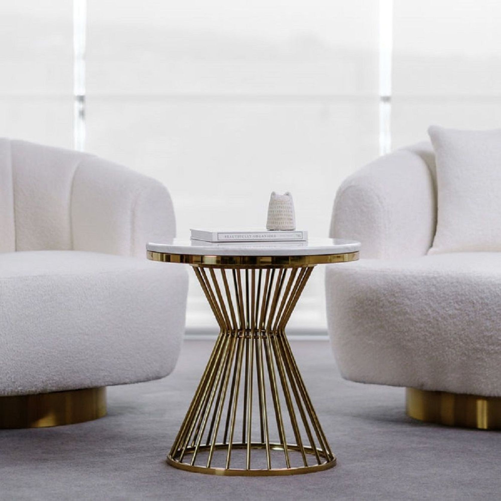 Luxury Occasional Swivel Boucle Armchair - Maguire gallery detail image