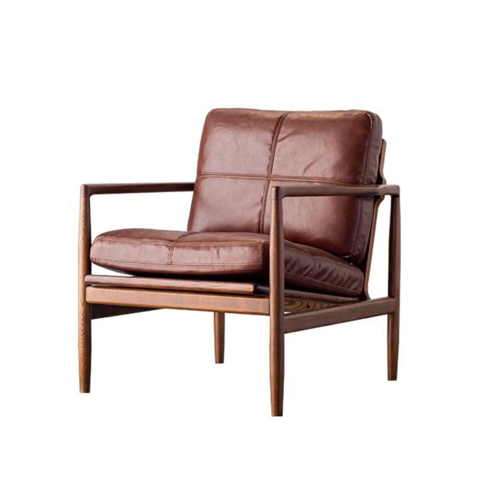 Bailey Leather Armchair - Saddle gallery detail image