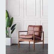 Bailey Leather Armchair - Saddle gallery detail image