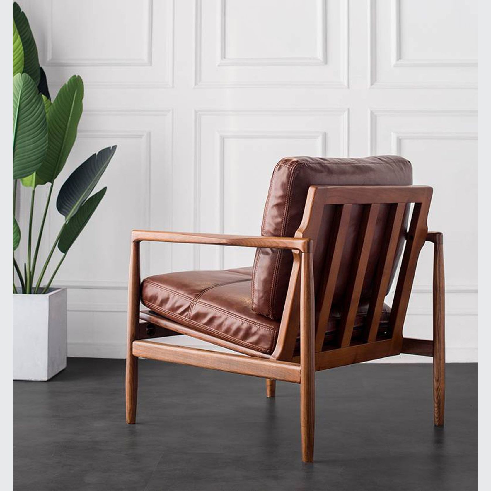 Bailey Leather Armchair - Saddle gallery detail image