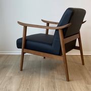 Spencer Mid-Century Leather Chair | Black gallery detail image