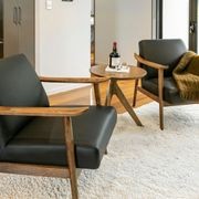 Spencer Mid-Century Leather Chair | Black gallery detail image