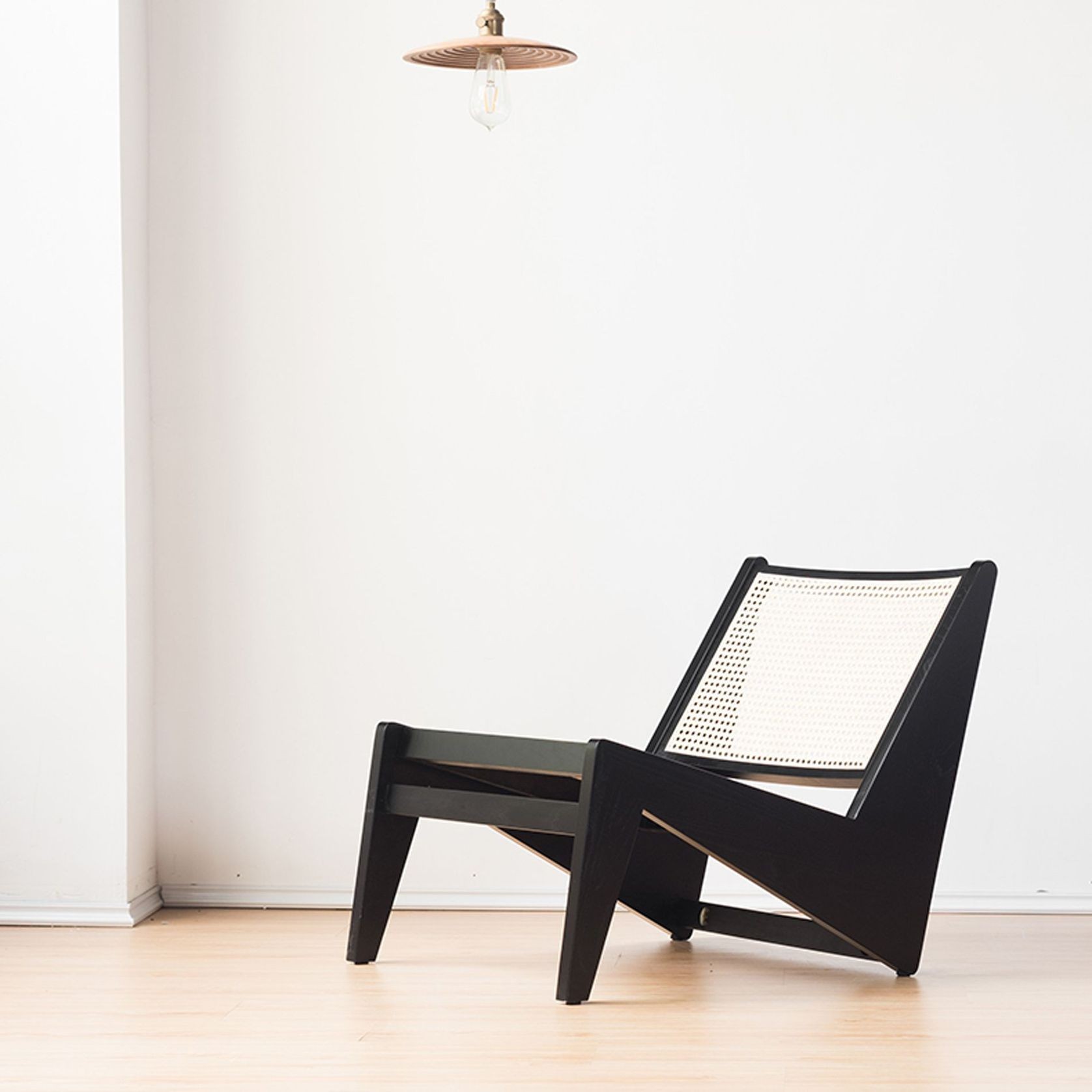 Fenton Rattan Lounge Chair Black gallery detail image