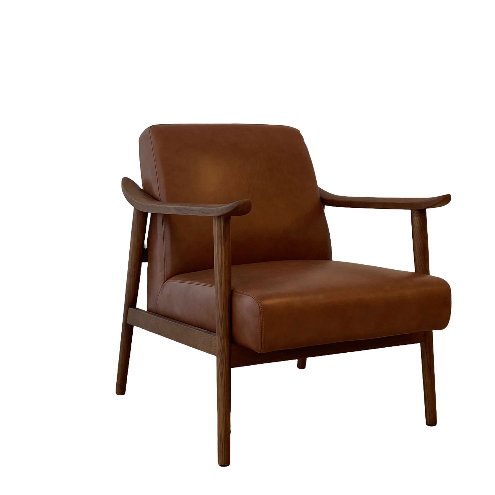 Spencer Mid-Century Leather Chair | Saddle gallery detail image
