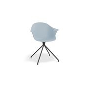 Pebble Armchair Pale Blue with Shell Seat - Swivel Base with Castors gallery detail image
