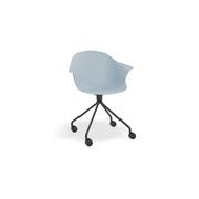 Pebble Armchair Pale Blue with Shell Seat - Swivel Base gallery detail image