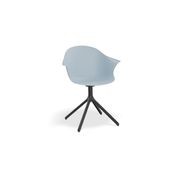 Pebble Armchair Pale Blue with Shell Seat - 4 Post Base with White Legs gallery detail image