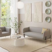 Belle 2.5 Seater Sofa -Cloud Grey w Brushed Matt Bronze gallery detail image