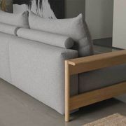 MALLOY Sleek Excess Queen Sofa Bed With Light Oak Arms gallery detail image