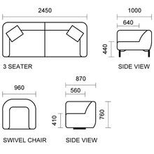 Nadia 3 Seater Sofa gallery detail image
