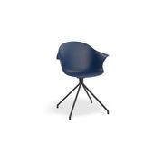 Pebble Armchair Navy Blue - Sled Base with Black Legs gallery detail image