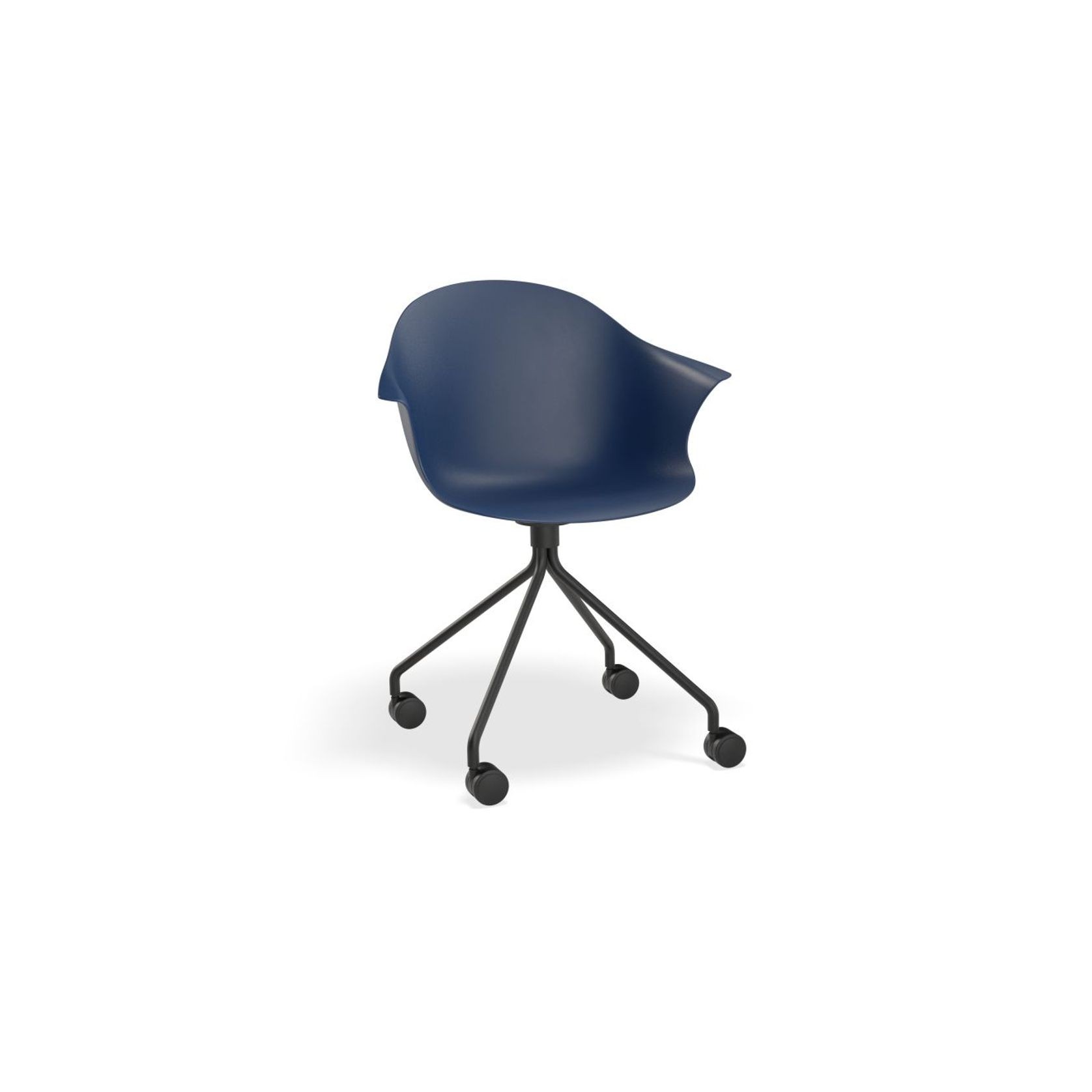Pebble Armchair Navy Blue with Shell Seat - Swivel Base gallery detail image