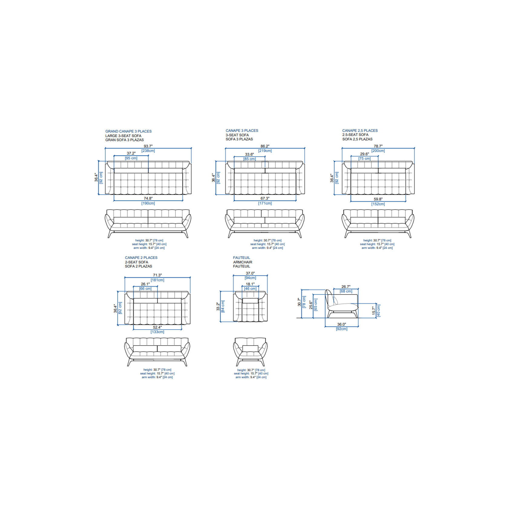 Parcours Large 3-seat sofa gallery detail image